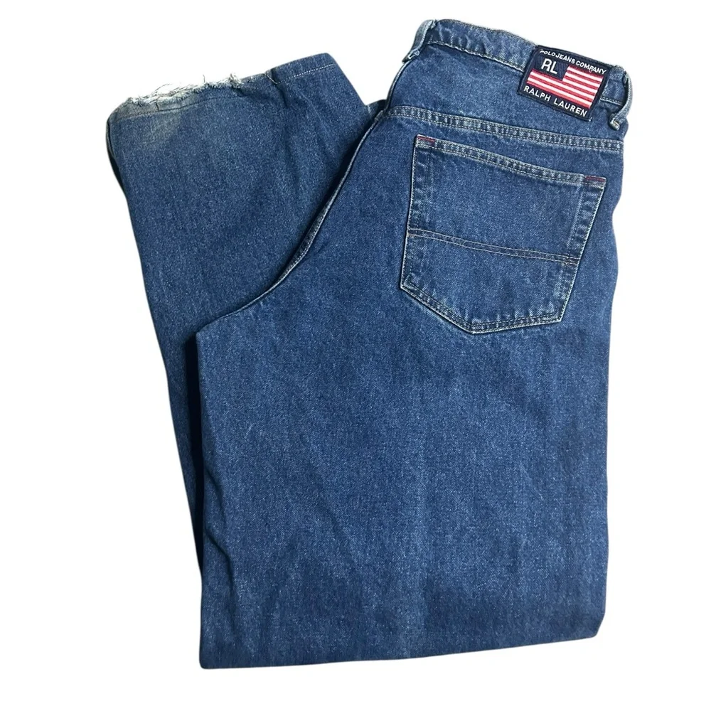 Vintage Polo Jeans Co RL Denim Jeans Men’s 32x30 Classic Straight USA Flag Patch